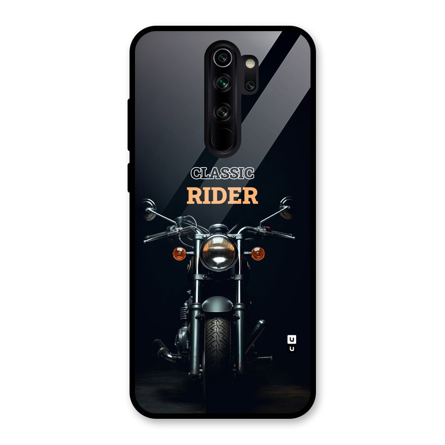 Classic RIder Glass Back Case for Redmi Note 8 Pro