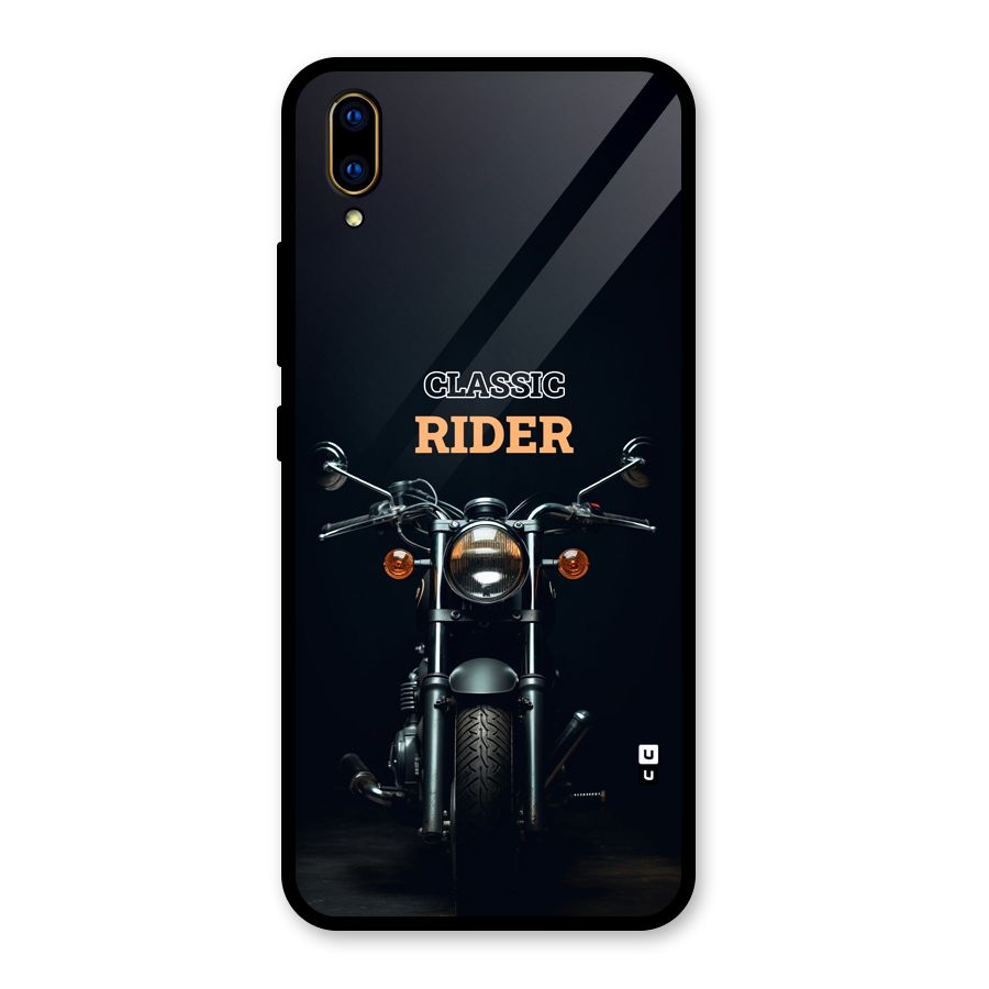 Classic RIder Glass Back Case for Vivo V11 Pro