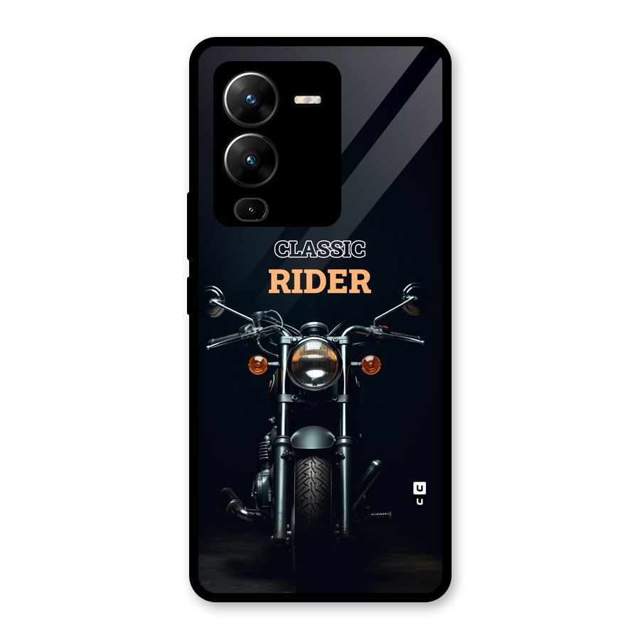 Classic RIder Glass Back Case for Vivo V25 Pro