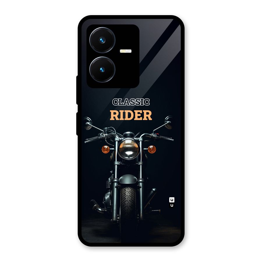 Classic RIder Glass Back Case for Vivo Y22s