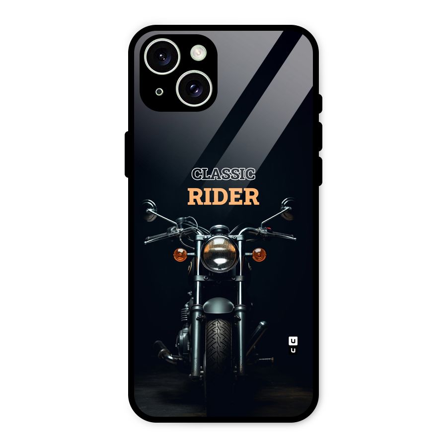 Classic RIder Glass Back Case for iPhone 15 Plus