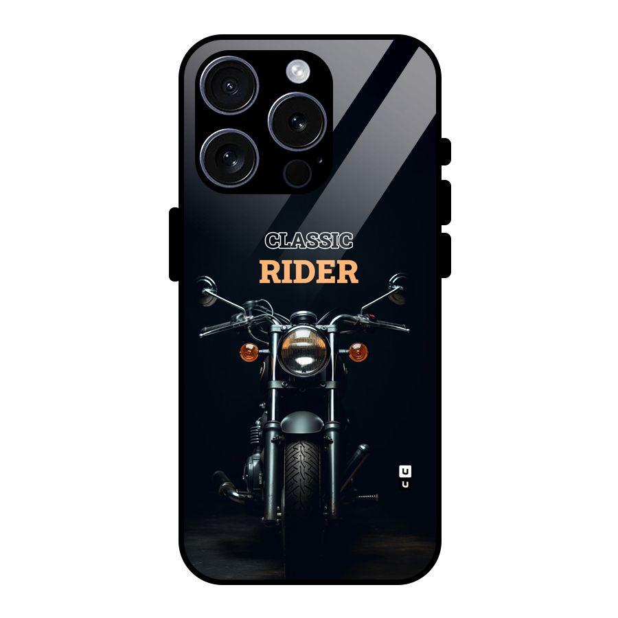 Classic RIder Glass Back Case for iPhone 15 Pro