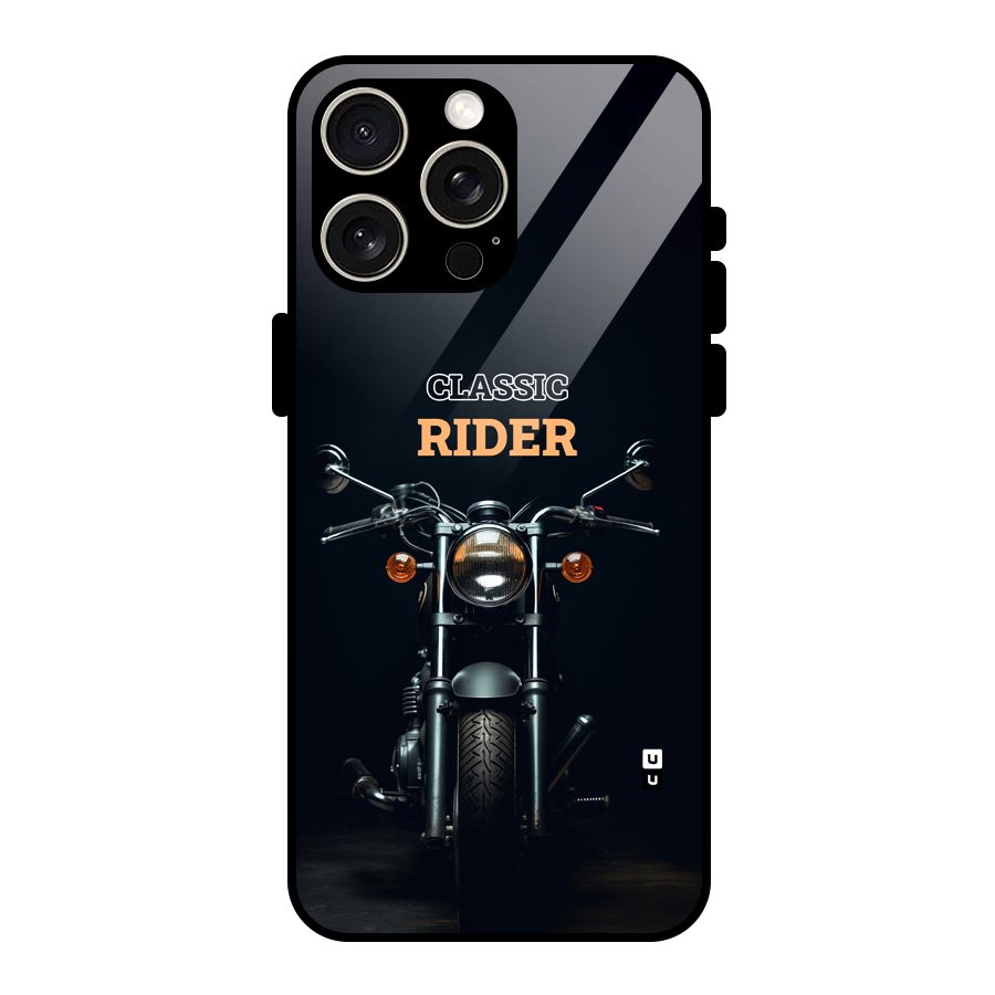 Classic RIder Glass Back Case for iPhone 15 Pro Max