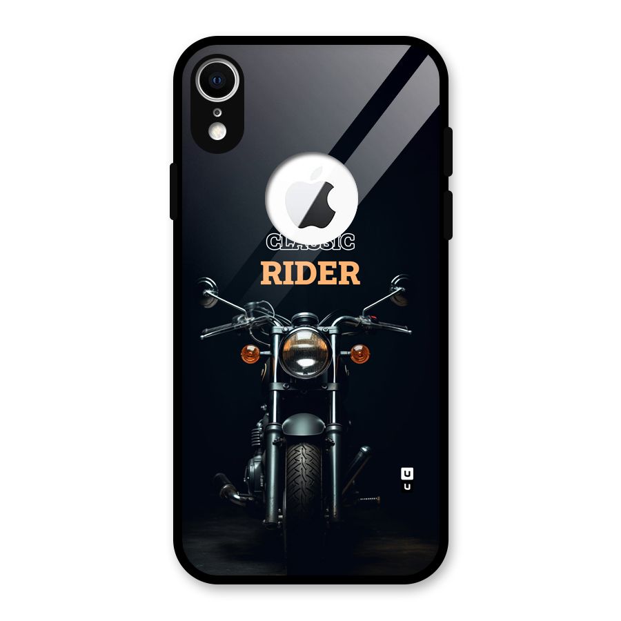 Classic RIder Glass Back Case for iPhone XR Logo Cut