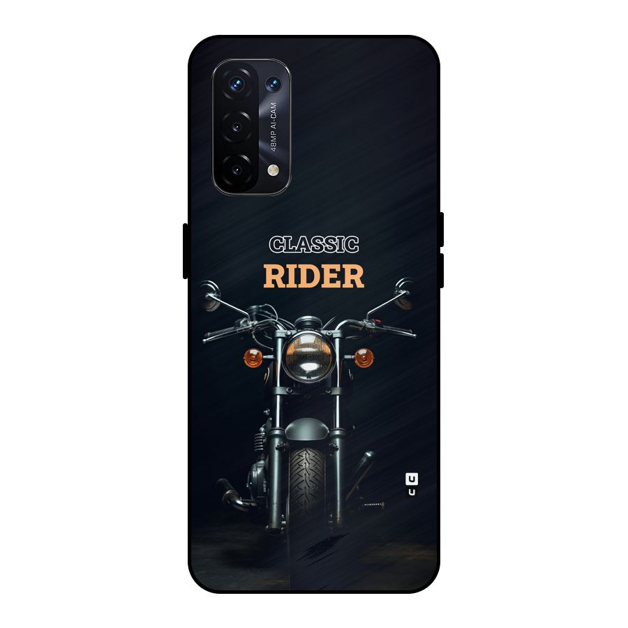 Classic RIder Metal Back Case for Oppo A74 5G