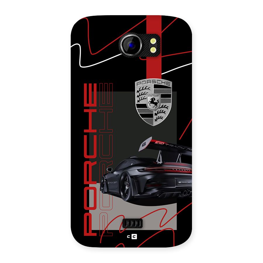 Classy Black Supercar Back Case for Canvas 2 A110