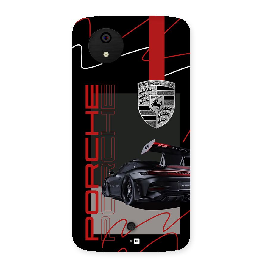 Classy Black Supercar Back Case for Canvas A1  AQ4501