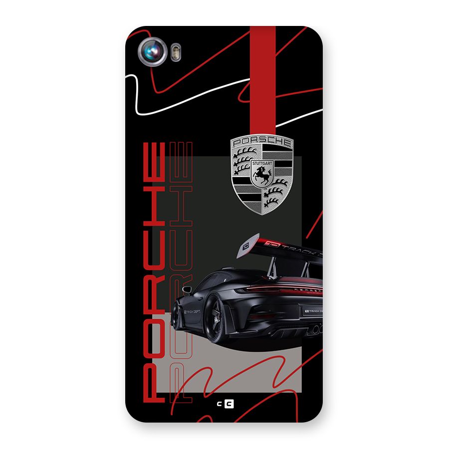 Classy Black Supercar Back Case for Canvas Fire 4 (A107)