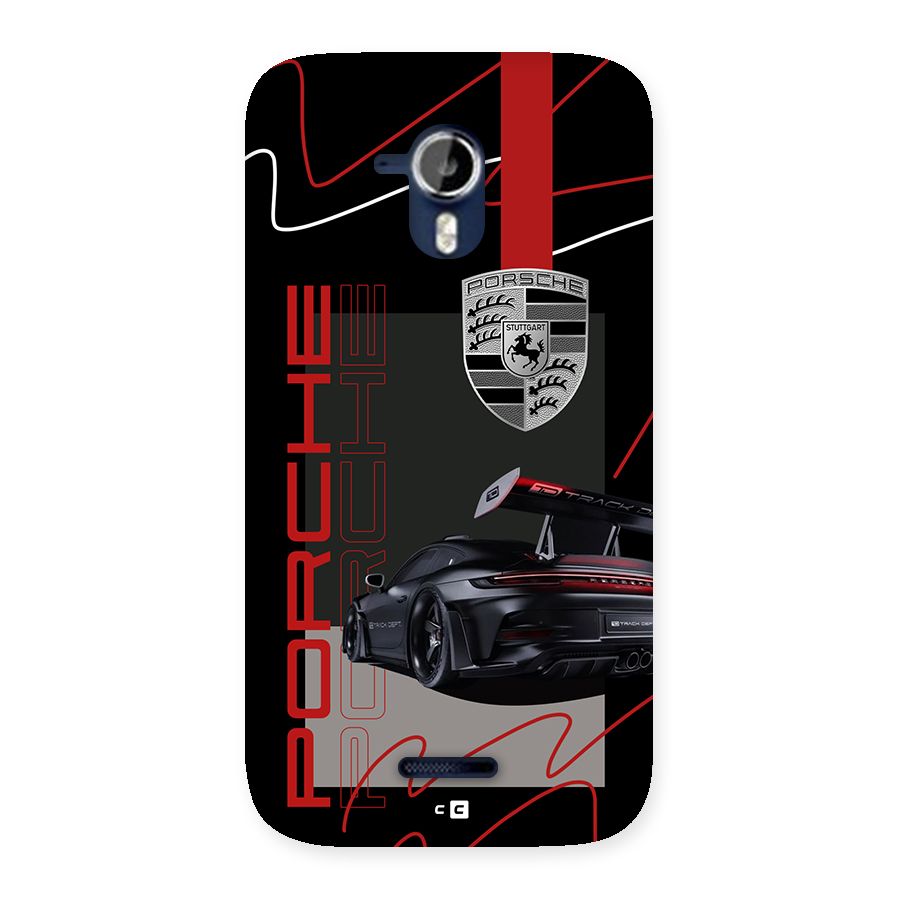 Classy Black Supercar Back Case for Canvas Magnus A117