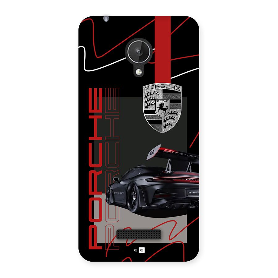 Classy Black Supercar Back Case for Canvas Spark Q380