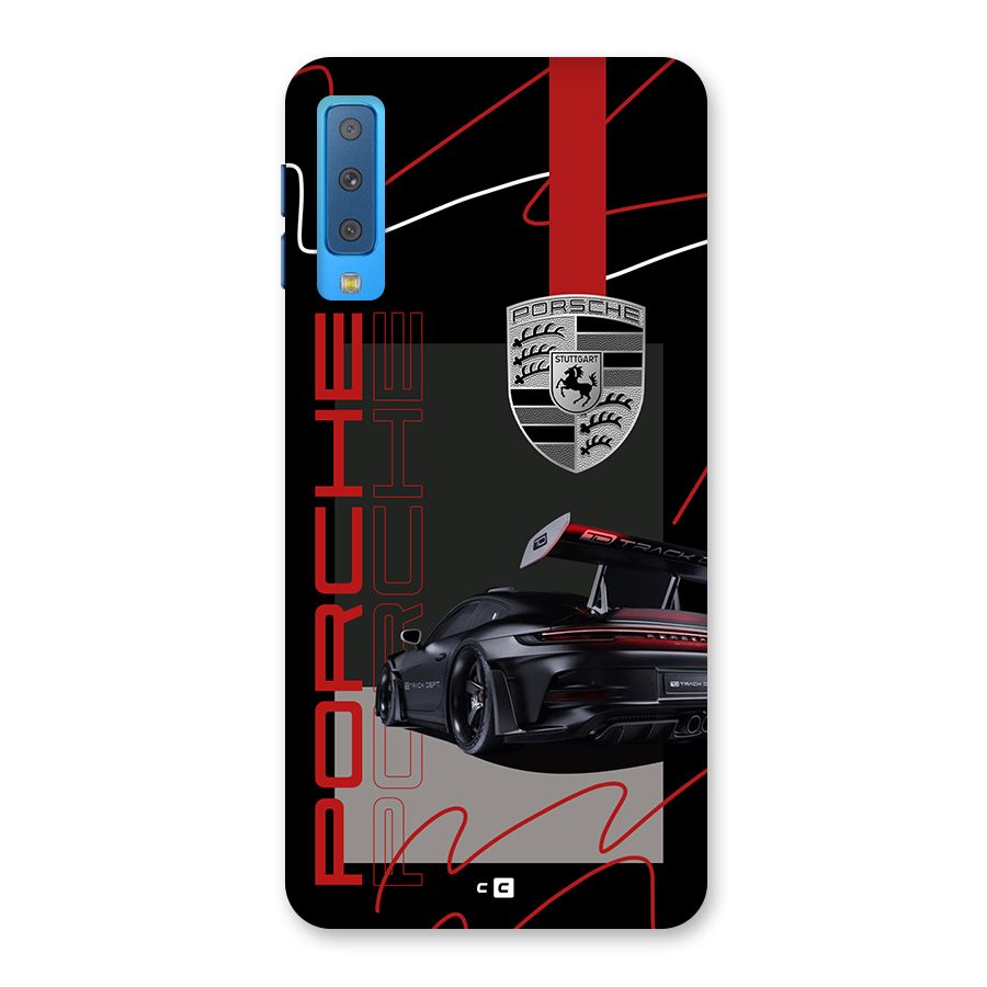 Classy Black Supercar Back Case for Galaxy A7 (2018)