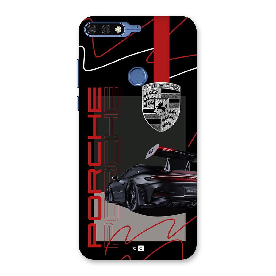 Classy Black Supercar Back Case for Honor 7C