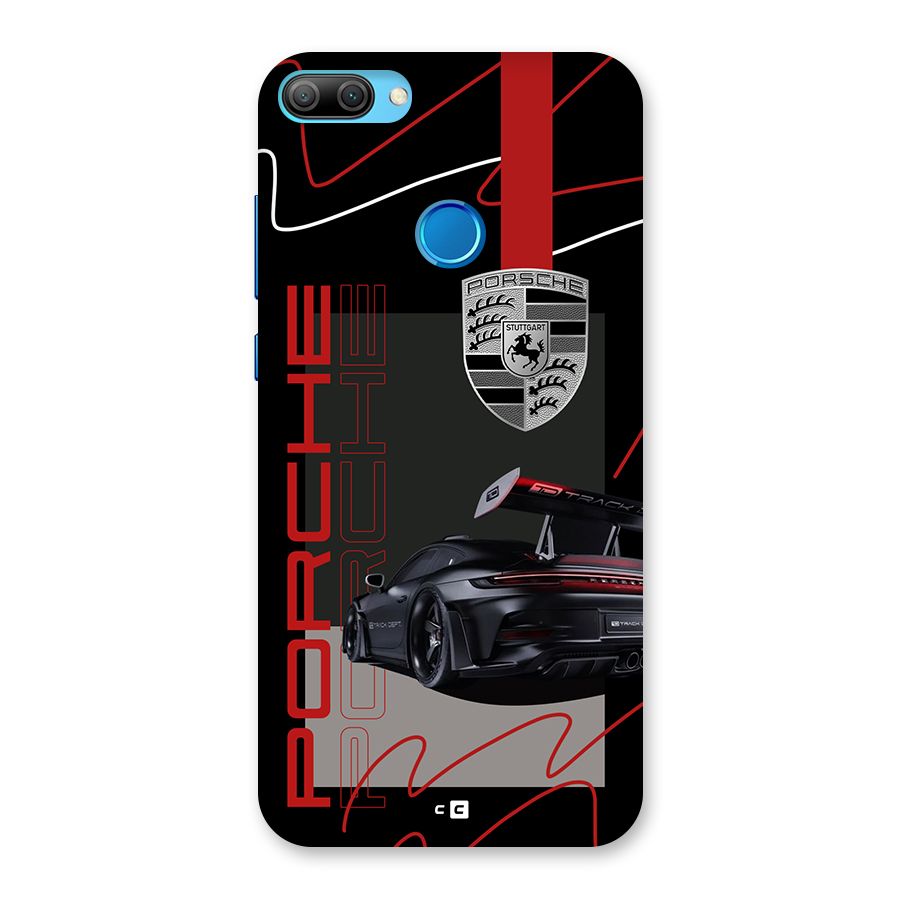 Classy Black Supercar Back Case for Honor 9N