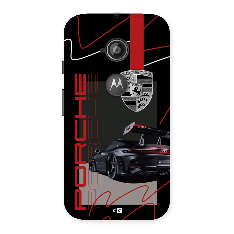 Classy Black Supercar Back Case for Moto E 2nd Gen