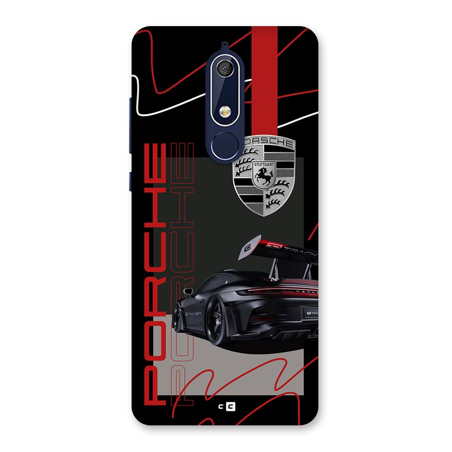 Classy Black Supercar Back Case for Nokia 5.1