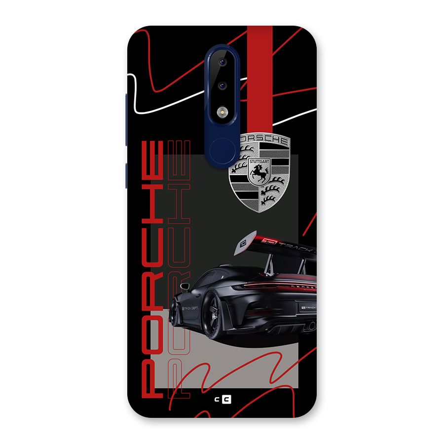 Classy Black Supercar Back Case for Nokia 5.1 Plus