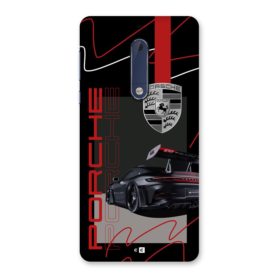 Classy Black Supercar Back Case for Nokia 5