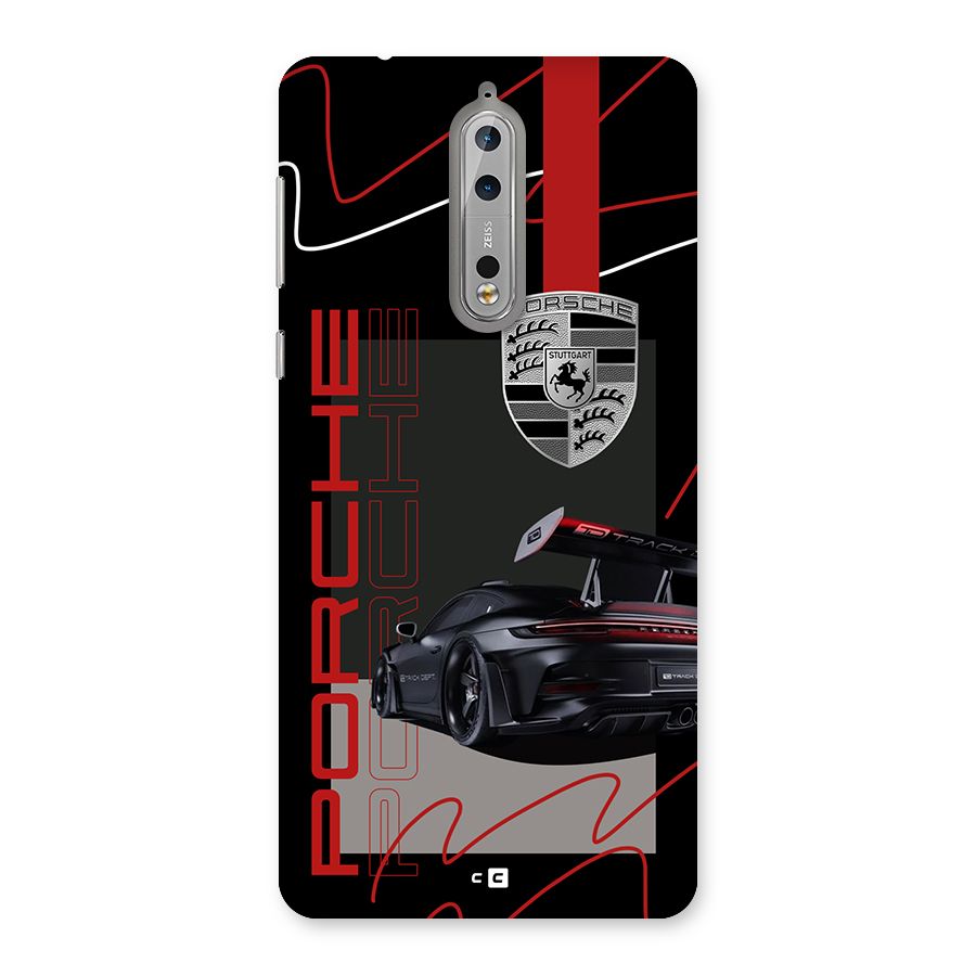 Classy Black Supercar Back Case for Nokia 8