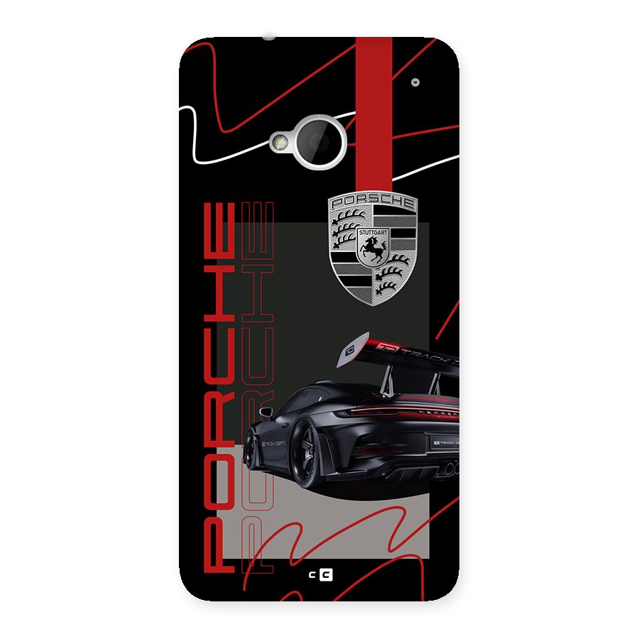 Classy Black Supercar Back Case for One M7 (Single Sim)