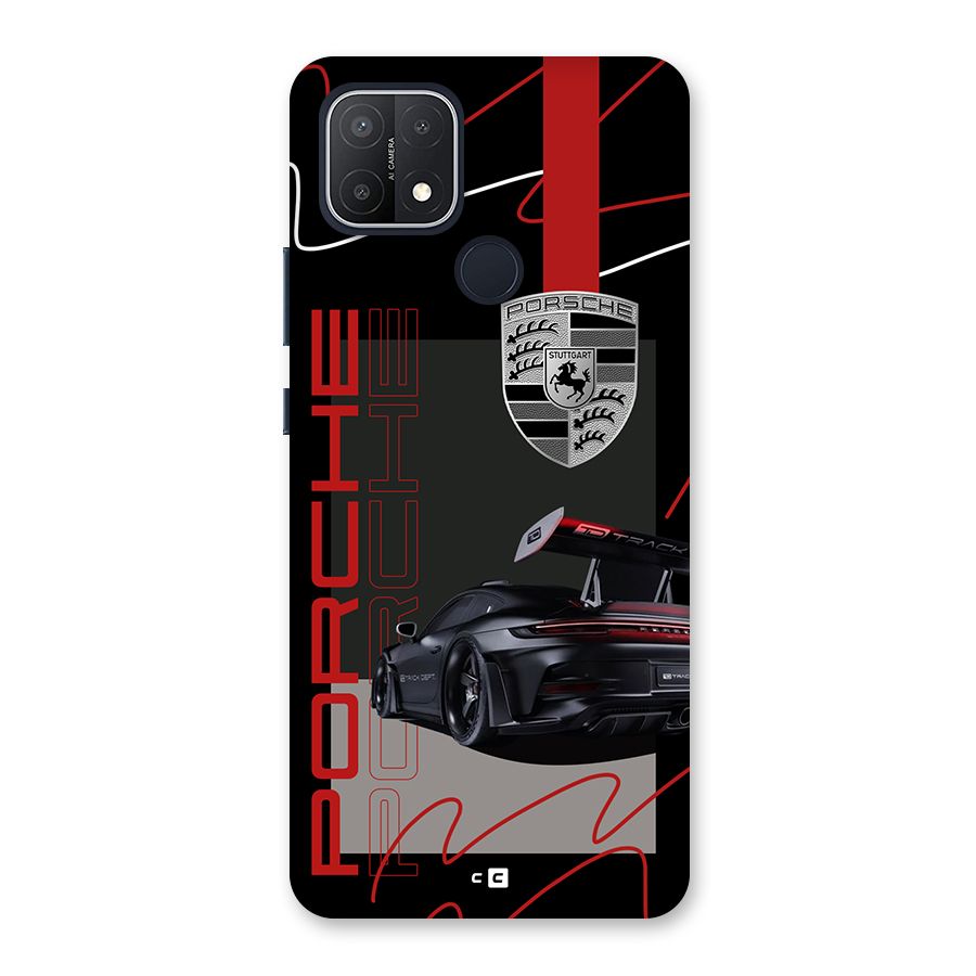 Classy Black Supercar Back Case for Oppo A15s