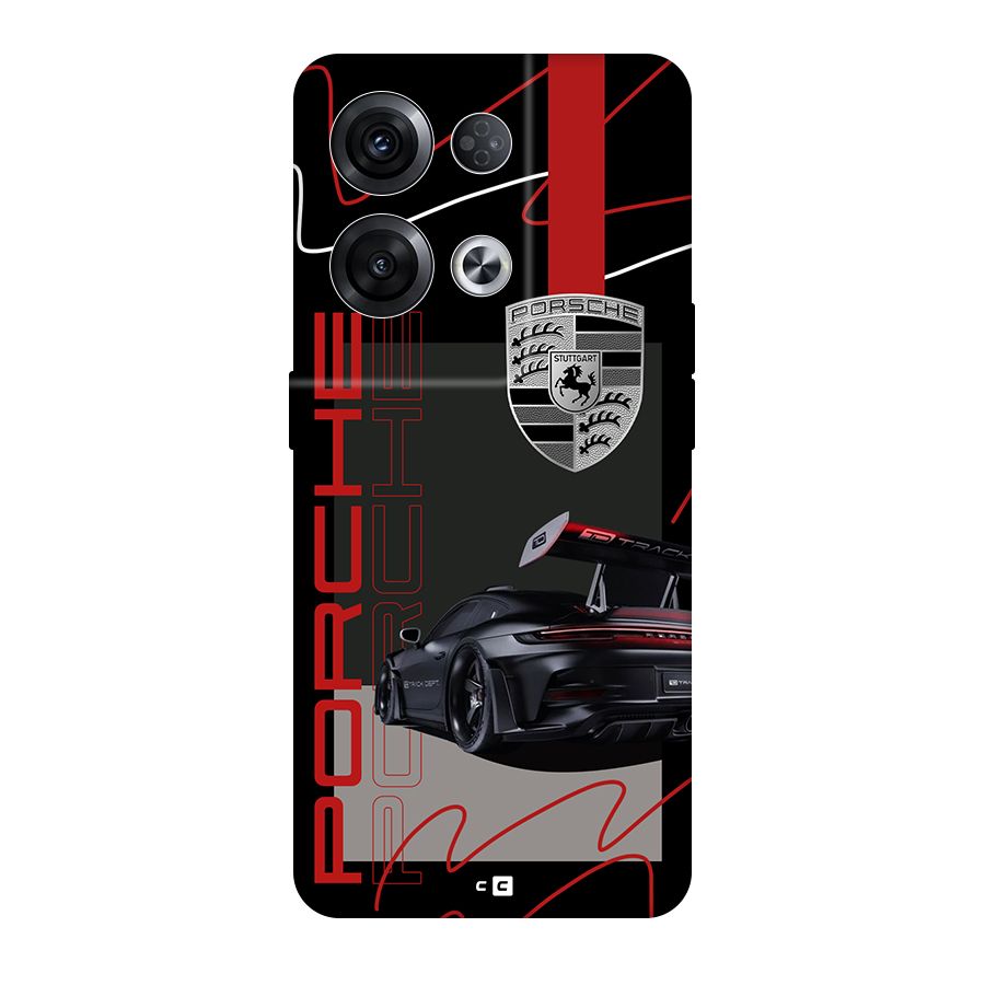 Classy Black Supercar Back Case for Oppo Reno8 Pro 5G