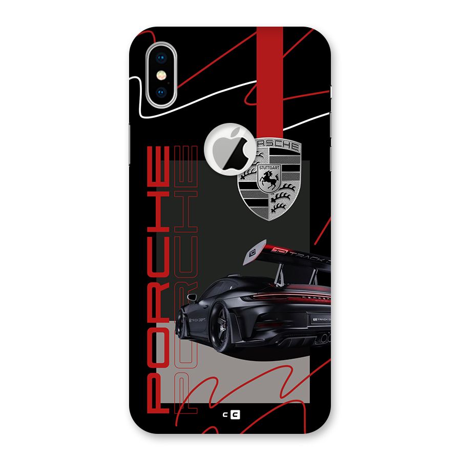 Classy Black Supercar Back Case for iPhone X Logo Cut