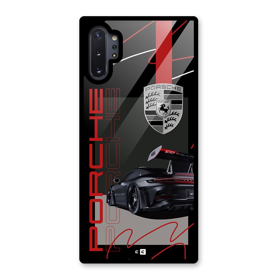 Classy Black Supercar Glass Back Case for Galaxy Note 10 Plus
