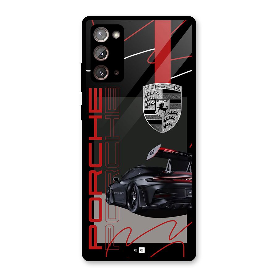 Classy Black Supercar Glass Back Case for Galaxy Note 20