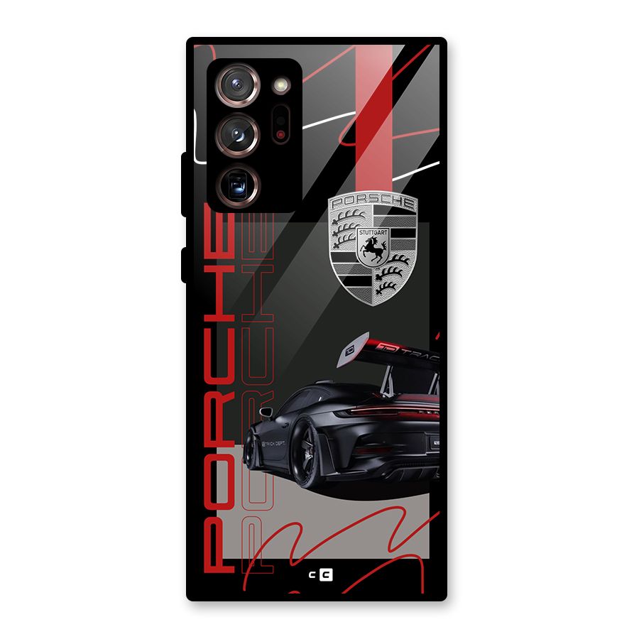 Classy Black Supercar Glass Back Case for Galaxy Note 20 Ultra