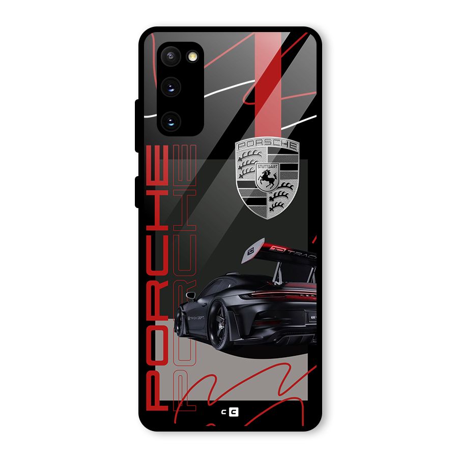 Classy Black Supercar Glass Back Case for Galaxy S20 FE