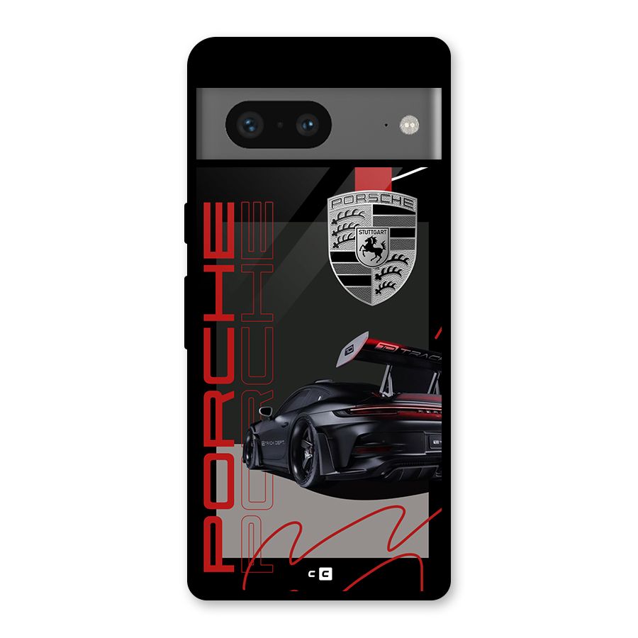 Classy Black Supercar Glass Back Case for Google Pixel 7