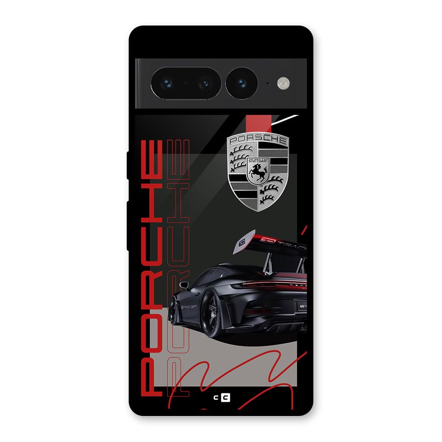 Classy Black Supercar Glass Back Case for Google Pixel 7 Pro