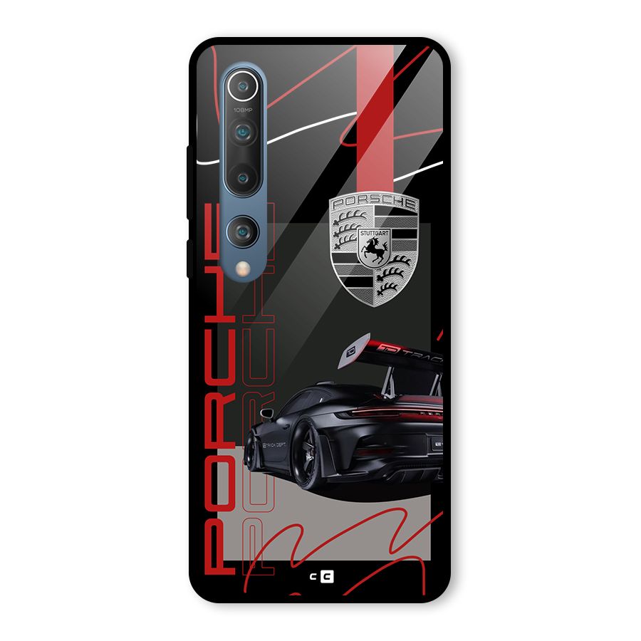 Classy Black Supercar Glass Back Case for Mi 10