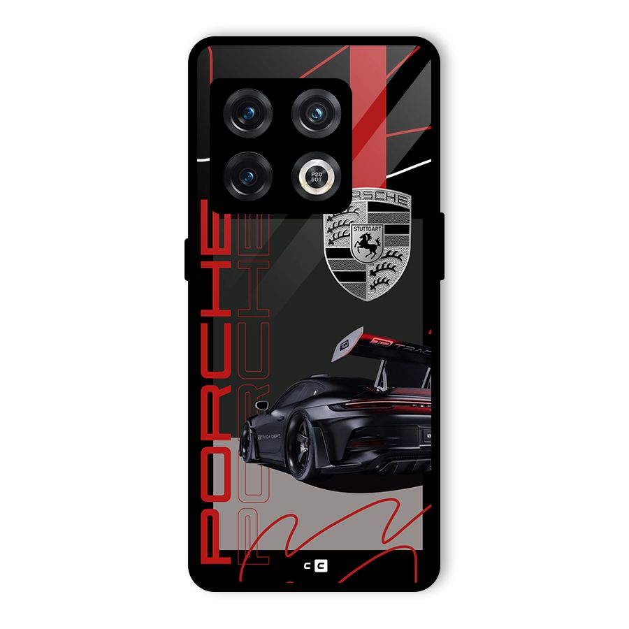 Classy Black Supercar Glass Back Case for OnePlus 10 Pro 5G