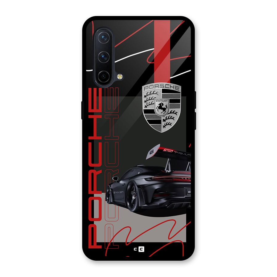 Classy Black Supercar Glass Back Case for OnePlus Nord CE 5G