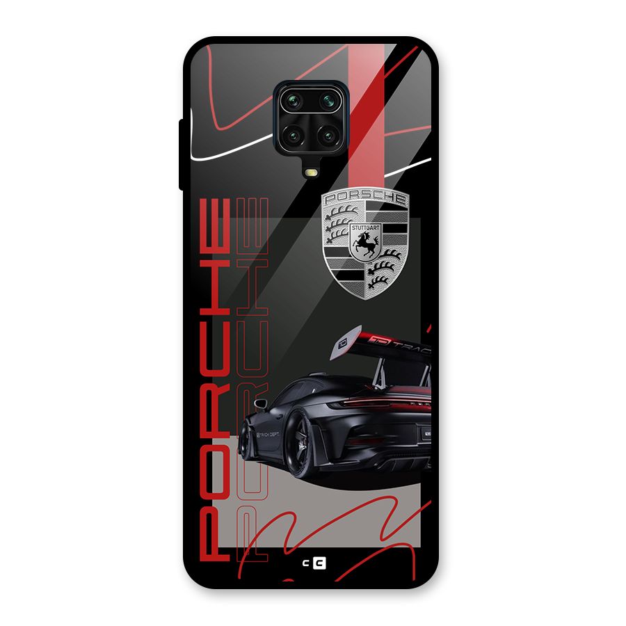 Classy Black Supercar Glass Back Case for Poco M2 Pro
