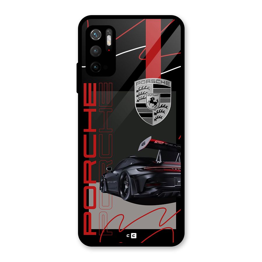 Classy Black Supercar Glass Back Case for Poco M3 Pro 5G