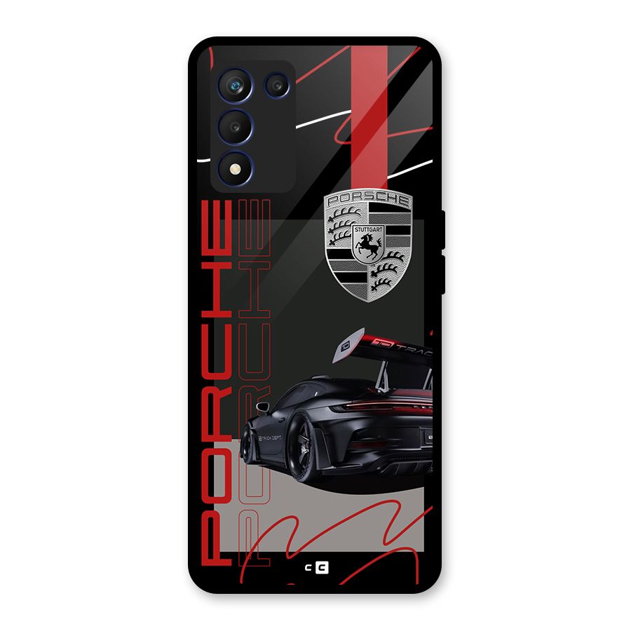 Classy Black Supercar Glass Back Case for Realme 9 5G Speed