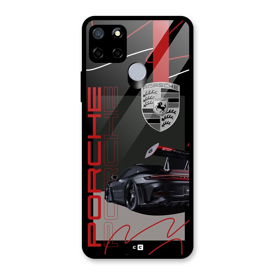 Classy Black Supercar Glass Back Case for Realme C12