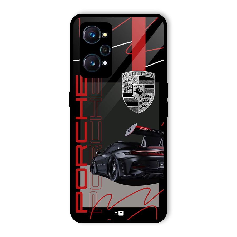 Classy Black Supercar Glass Back Case for Realme GT 2