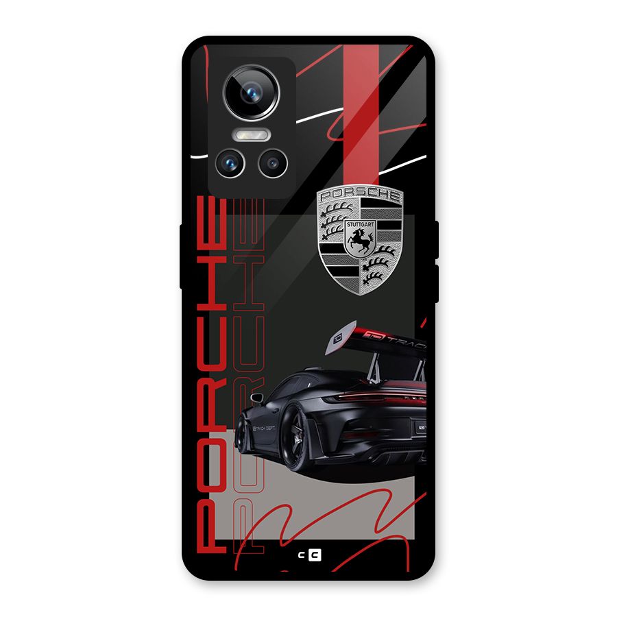 Classy Black Supercar Glass Back Case for Realme GT Neo 3