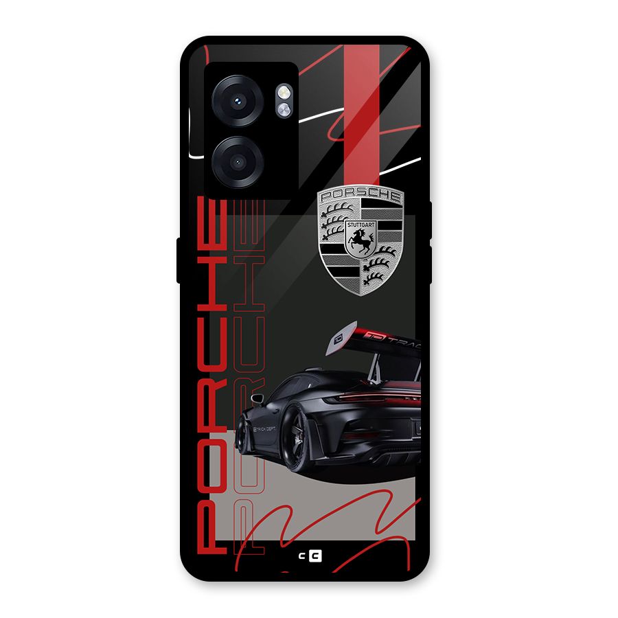 Classy Black Supercar Glass Back Case for Realme Narzo 50 5G