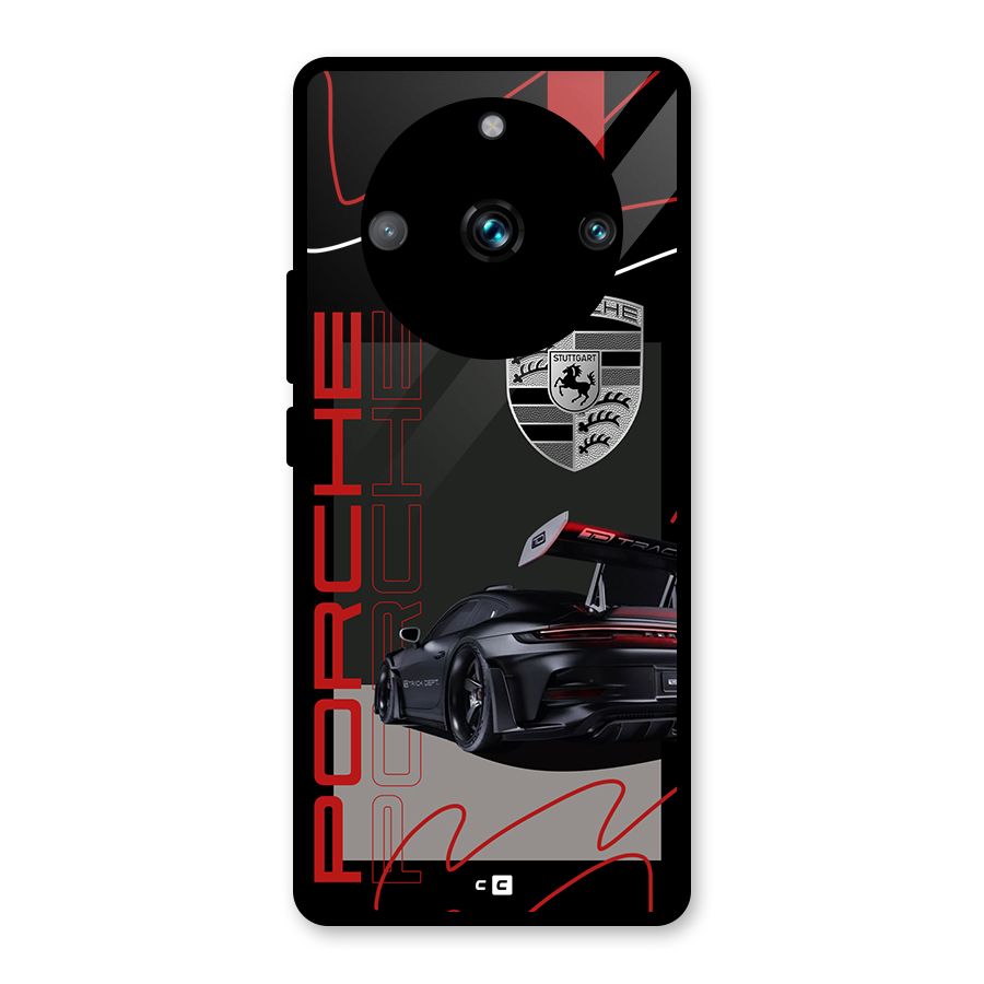 Classy Black Supercar Glass Back Case for Realme Narzo 60 Pro