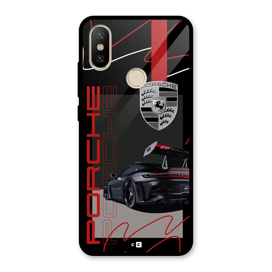 Classy Black Supercar Glass Back Case for Redmi A2