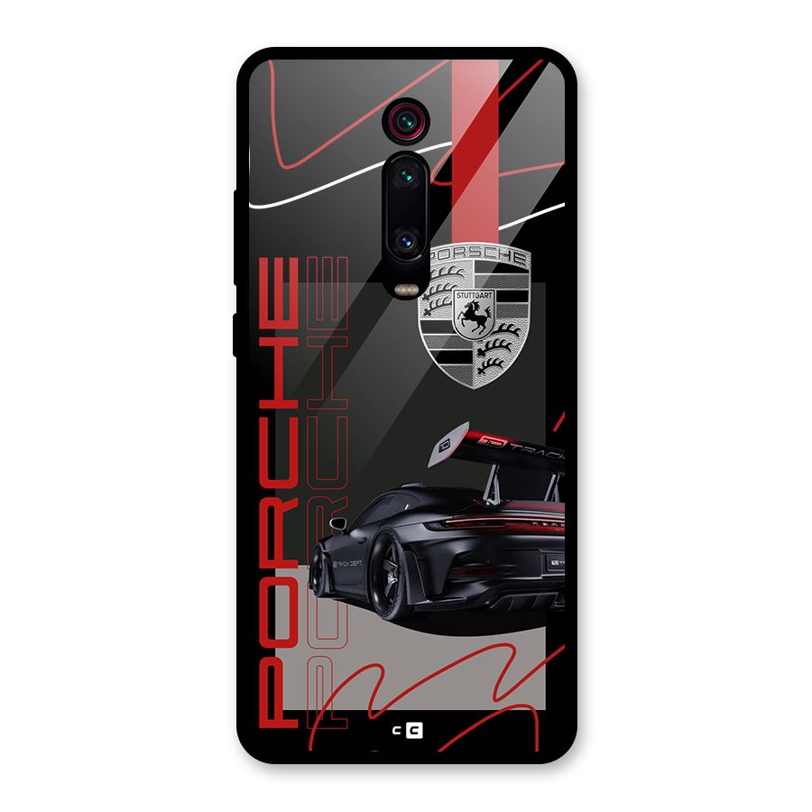 Classy Black Supercar Glass Back Case for Redmi K20