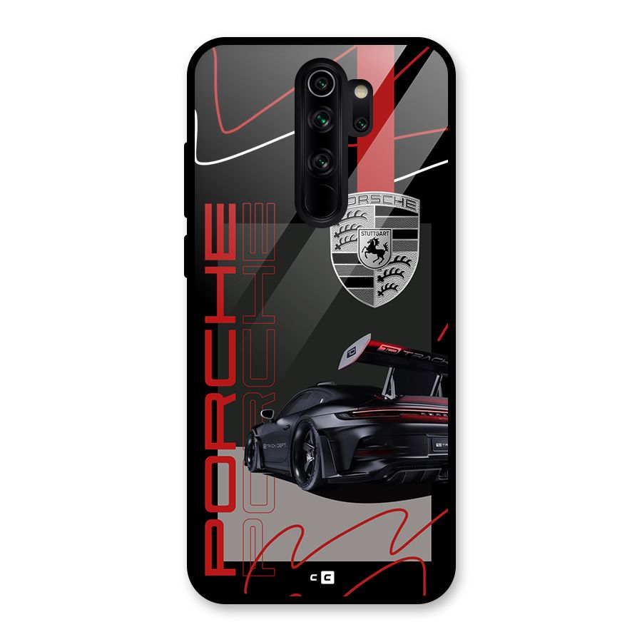 Classy Black Supercar Glass Back Case for Redmi Note 8 Pro