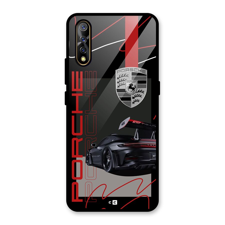 Classy Black Supercar Glass Back Case for Vivo S1