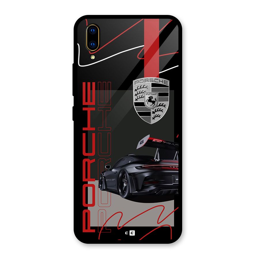 Classy Black Supercar Glass Back Case for Vivo V11 Pro