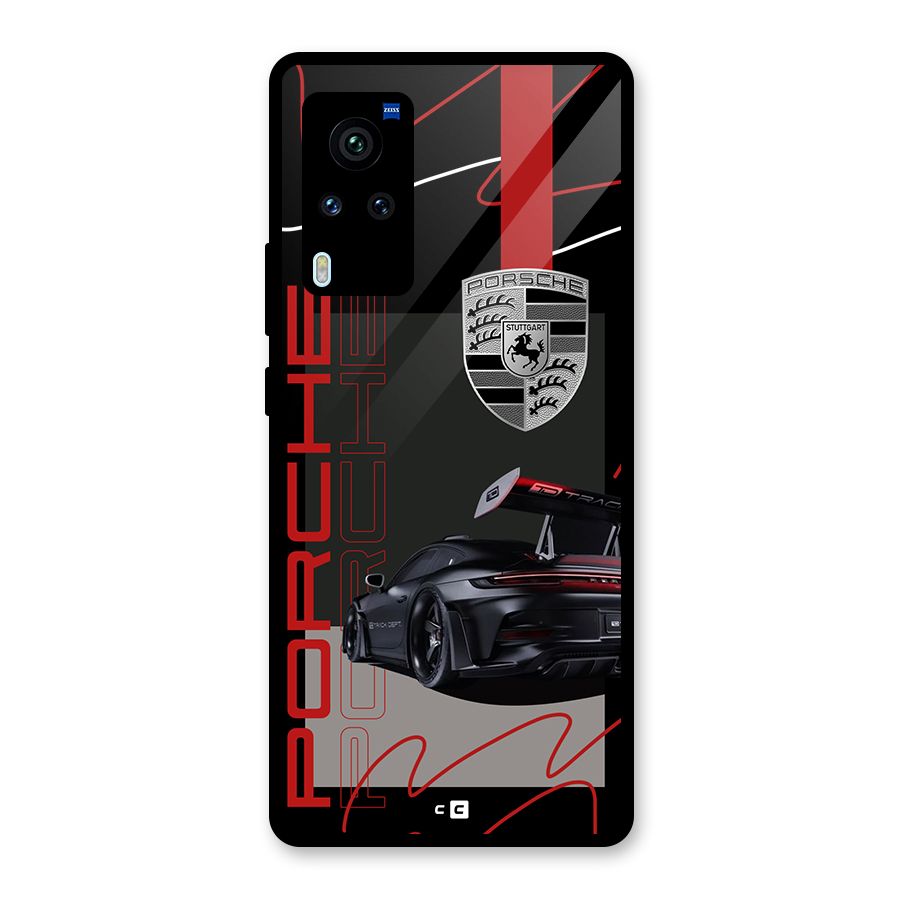 Classy Black Supercar Glass Back Case for Vivo X60 Pro