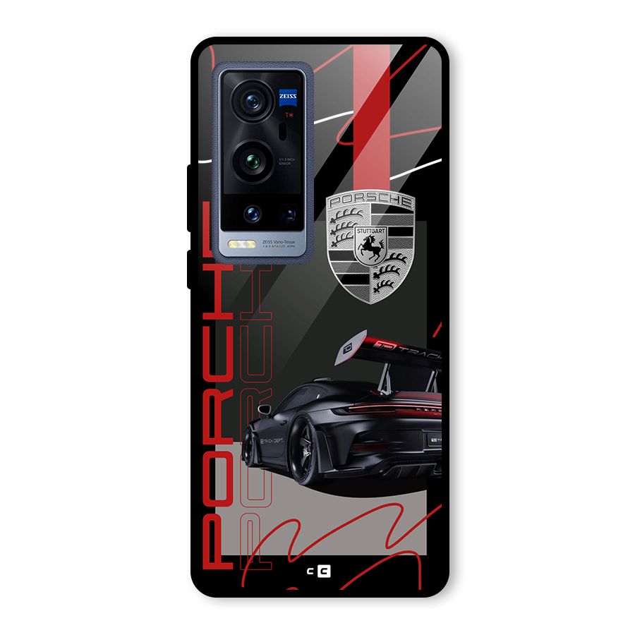 Classy Black Supercar Glass Back Case for Vivo X60 Pro Plus